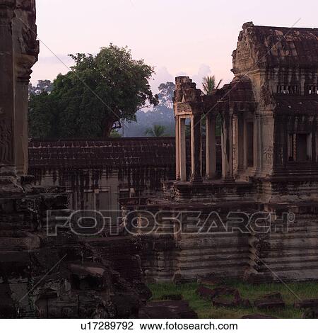 Stock Image - Khmer Kingdom palace ruins. Fotosearch