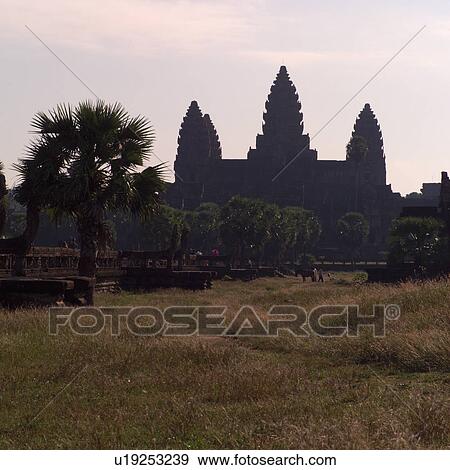 Stock Photo - Silhouette of Khmer Kingdom palace ruins. Fotosearch