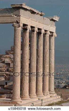 Columns of an ancient historical building in Athens, Greece View Large Photo Image Stock Photo - Columns of an ancient historical building in Athens, Greece. Fotosearch