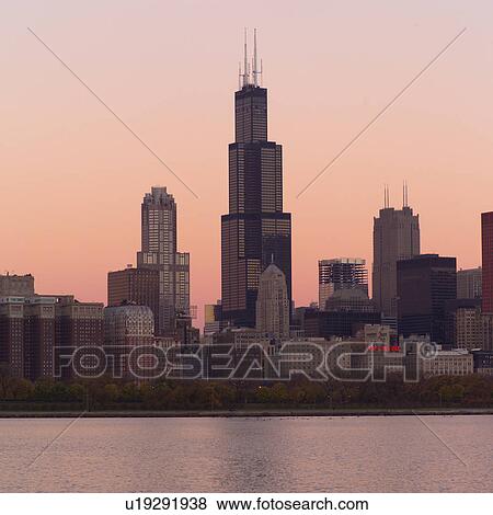 Stock Photo - High-rise buildings in Chicago. Fotosearch