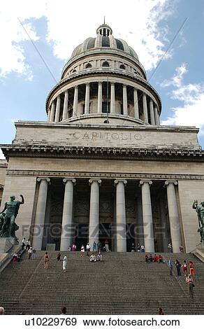 Low angle view of the facade of a government building, Havana, Cuba View Large Photo Image Stock Photo - Low angle view of the facade of a government building, Havana, Cuba. Fotosearch
