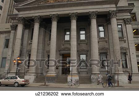 Stock Image - Pillars of a building in Montreal, Canada. Fotosearch