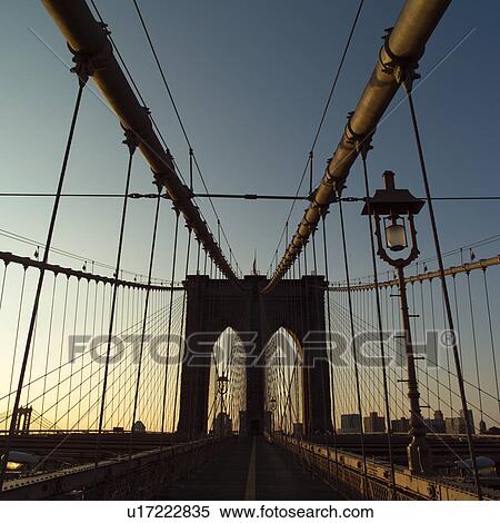 Stock Photography - Walkway on Brooklyn Bridge, New York City. Fotosearch