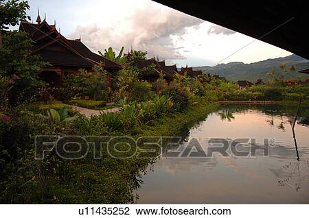 Stock Image - Landscape Myanmar - Inle Lake. Fotosearch
