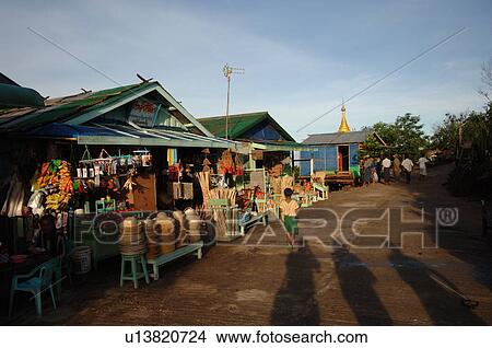 Picture - Outdoor market in rural area. Fotosearch