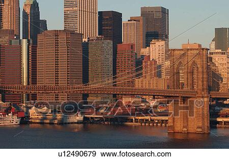 Stock Photo - New York City - view from Manhattan Bridge. Fotosearch