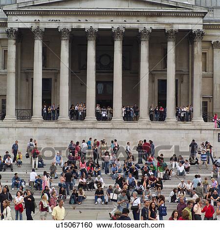 People crowded outside the national gallery in London, England View Large Photo Image Stock Image - People crowded outside the national gallery in London, England. Fotosearch