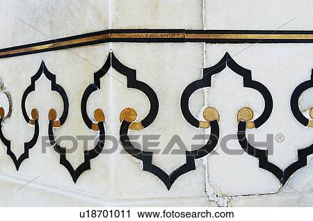 Close-up of a pattern on the wall of a mausoleum, Taj Mahal, Agra, Uttar Pradesh, India View Large Photo Image Stock Image - Close-up of a pattern on the wall of a mausoleum, Taj Mahal, Agra, Uttar Pradesh, India. Fotosearch