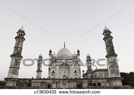 Stock Image - Facade of a building, Bibi Ka Maqbara, Aurangabad, Maharashtra, India. Fotosearch