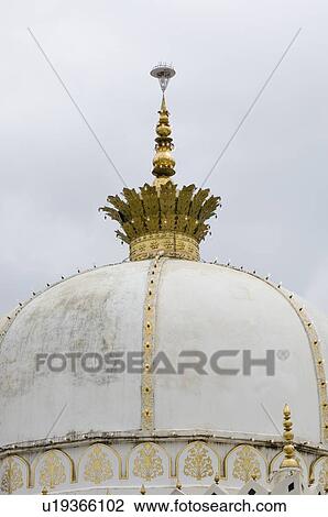 Stock Image - High section view of a mausoleum, Ajmer Sharif, Ajmer, Rajasthan, India. Fotosearch