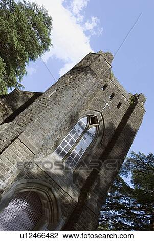 Stock Image - Low angle view of a church, St. John's Church, Dharamshala, Himachal Pradesh, India. Fotosearch