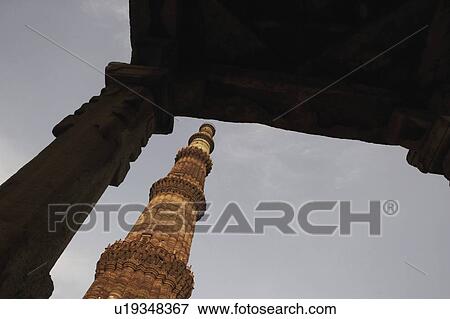 Low angle view of a monument, Qutub Minar, New Delhi, India View Large Photo Image Stock Photo - Low angle view of a monument, Qutub Minar, New Delhi, India. Fotosearch