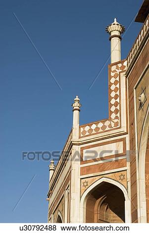 Stock Photo - Low angle view of pillars of a monument, Humayun Tomb, New Delhi, India. Fotosearch