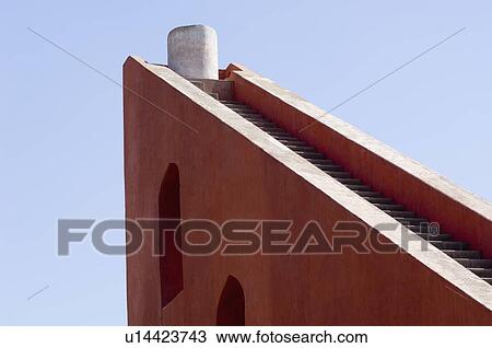 Low angle view of steps at a sundial, Jantar Mantar, New Delhi, India View Large Photo Image Stock Image - Low angle view of steps at a sundial, Jantar Mantar, New Delhi, India. Fotosearch