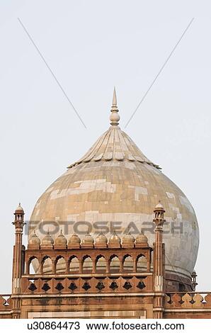 Stock Image - Low angle view of the dome on a monument, Safdarjung Tomb, New Delhi, India. Fotosearch