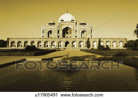 Stock Image - Panoramic view of a monument, Humayun Tomb, New Delhi, India. Fotosearch