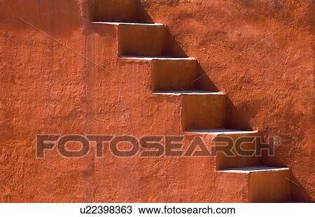 Stock Image - Steps on a building, Jantar Mantar, New Delhi, India. Fotosearch