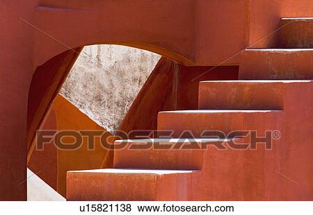 Steps on a building, Jantar Mantar, New Delhi, India View Large Photo Image Stock Photo - Steps on a building, Jantar Mantar, New Delhi, India. Fotosearch