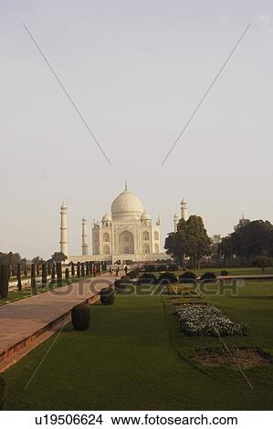 Garden in front of a mausoleum, Taj Mahal, Agra, Uttar Pradesh, India View Large Photo Image Picture - Garden in front of a mausoleum, Taj Mahal, Agra, Uttar Pradesh, India. Fotosearch