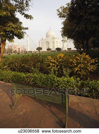 Garden in front of a mausoleum, Taj Mahal, Agra, Uttar Pradesh, India View Large Photo Image Stock Photo - Garden in front of a mausoleum, Taj Mahal, Agra, Uttar Pradesh, India. Fotosearch
