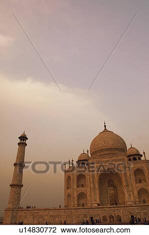Stock Image - Low angle view of a mausoleum, Taj Mahal, Agra, Uttar Pradesh, India. Fotosearch