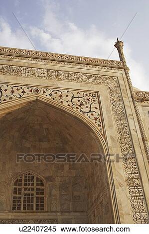 Stock Photography - Low angle view of a wall, Taj Mahal, Agra, Uttar Pradesh, India. Fotosearch