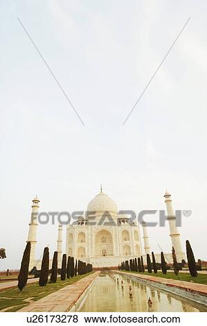 Pond in front of a mausoleum, Taj Mahal, Agra, Uttar Pradesh, India View Large Photo Image Stock Photo - Pond in front of a mausoleum, Taj Mahal, Agra, Uttar Pradesh, India. Fotosearch