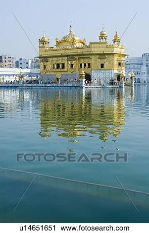 Reflection of a gurudwara in a pond, Golden Temple, Amritsar, Punjab, India View Large Photo Image Stock Image - Reflection of a gurudwara in a pond, Golden Temple, Amritsar, Punjab, India. Fotosearch