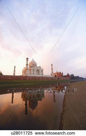 Reflection of a mausoleum in water, Taj Mahal, Agra, Uttar Pradesh, India View Large Photo Image Stock Photography - Reflection of a mausoleum in water, Taj Mahal, Agra, Uttar Pradesh, India. Fotosearch