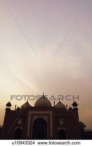 Silhouette of a mosque, Taj Mahal, Agra, Uttar Pradesh, India View Large Photo Image Picture - Silhouette of a mosque, Taj Mahal, Agra, Uttar Pradesh, India. Fotosearch