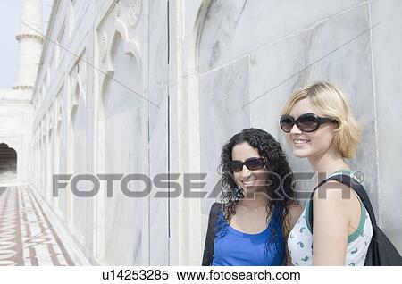 Close-up of two young women smiling, Taj Mahal, Agra, Uttar Pradesh, India View Large Photo Image Stock Photography - Close-up of two young women smiling, Taj Mahal, Agra, Uttar Pradesh, India. Fotosearch