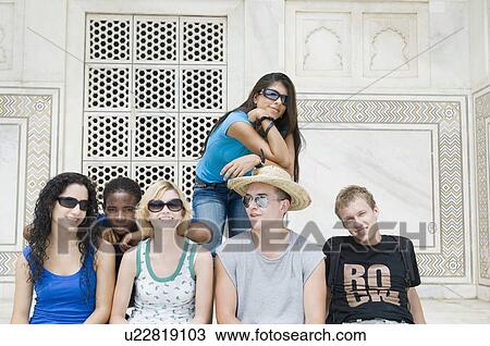 Portrait of three young couples in a mausoleum, Taj Mahal, Agra, Uttar Pradesh, India View Large Photo Image Stock Image - Portrait of three young couples in a mausoleum, Taj Mahal, Agra, Uttar Pradesh, India. Fotosearch