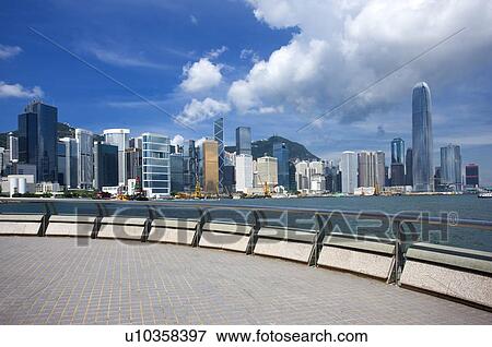Stock Photo - By the ocean in Central, Hong Kong. Fotosearch