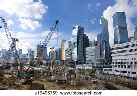 Stock Photo - Construction site in Hong Kong. Fotosearch