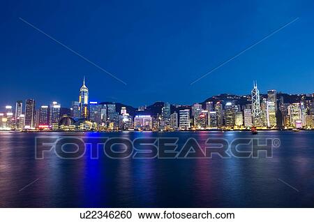 Victoria Harbor at night, Hong Kong View Large Photo Image Stock Image - Victoria Harbor at night, Hong Kong. Fotosearch
