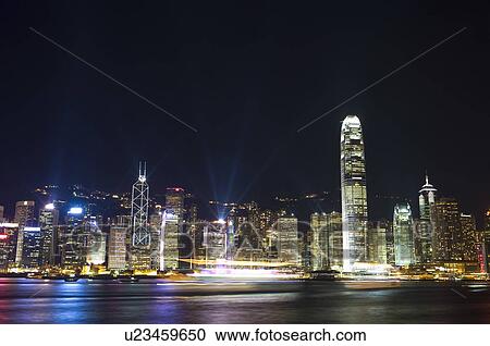 Victoria Harbor at night, in Central District, Hong Kong View Large Photo Image Stock Image - Victoria Harbor at night, in Central District, Hong Kong. Fotosearch
