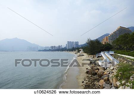 Stock Photograph - Golden Beach, Gold Coast, Castle Peak Bay, Hong Kong. Fotosearch