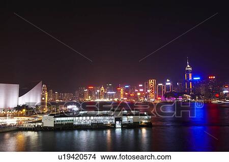 Picture - Hong Kong Victoria Harbour and city skyline. Fotosearch