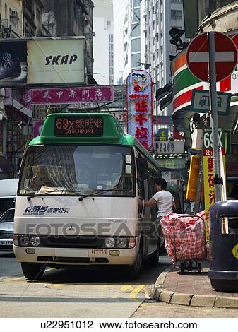 Public Light Bus on Street, Hong Kong View Large Photo Image Stock Image - Public Light Bus on Street, Hong Kong. Fotosearch