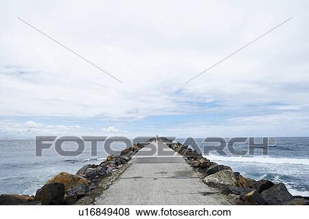 Stock Photo - Breakwater, Sydney, Australia. Fotosearch