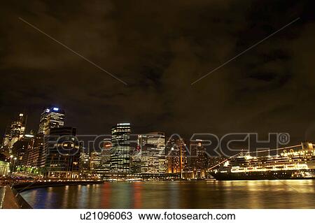 Night view of Sydney Harbour, Australia View Large Photo Image Stock Image - Night view of Sydney Harbour, Australia. Fotosearch