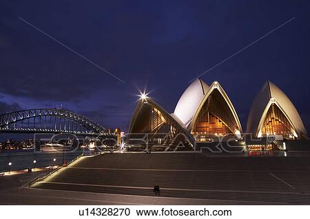 Stock Image - Opera House at night, Sydney, Australia. Fotosearch