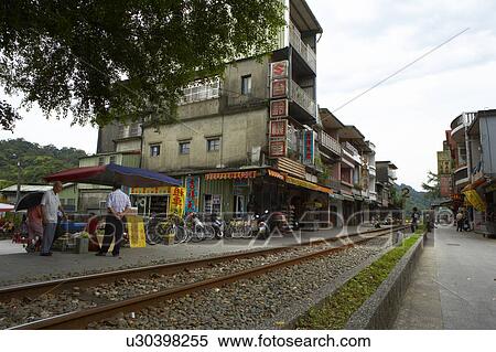 Shih Fen Main Street Scene, Taiwan View Large Photo Image Stock Photography - Shih Fen Main Street Scene, Taiwan. Fotosearch