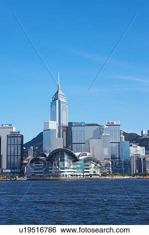 Stock Photograph - Skyscrapers in a city, Hong Kong, China. Fotosearch