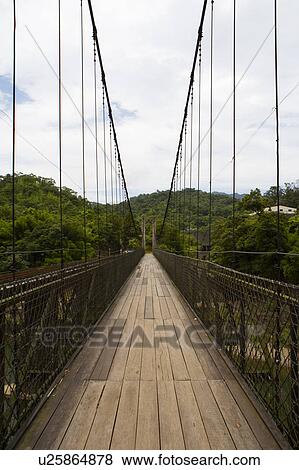 Stock Photo - Suspension Bridge, Shih Fen, Taiwan. Fotosearch