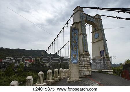 Stock Photography - Suspension Bridge, Shih Fen, Taiwan. Fotosearch