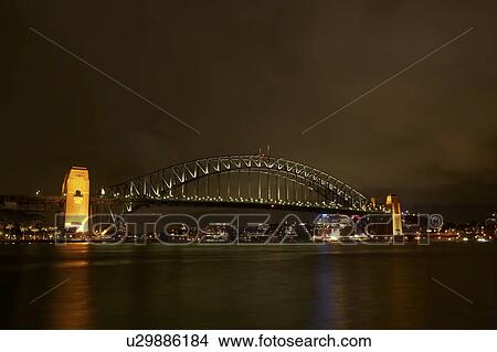 Picture - Sydney Harbour Bridge at night, Australia. Fotosearch