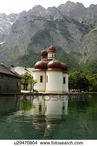 A Lake And Saint Bartholome Cloister View Large Photo Image Picture - A Lake And Saint Bartholome Cloister. Fotosearch