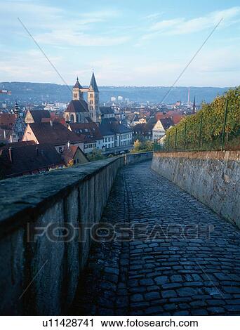 Cobbled Path Above Town View Large Photo Image Stock Image - Cobbled Path Above Town. Fotosearch