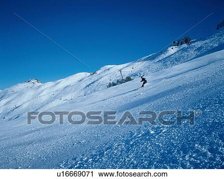 Skier On Slope View Large Photo Image Stock Image - Skier On Slope. Fotosearch